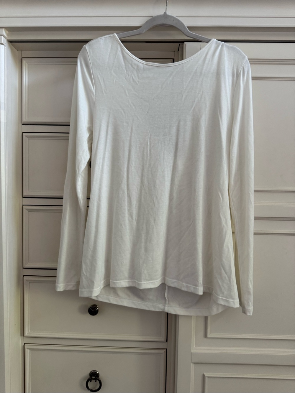Athleta Women's Long Sleeve Scoop Neck Top - Cream